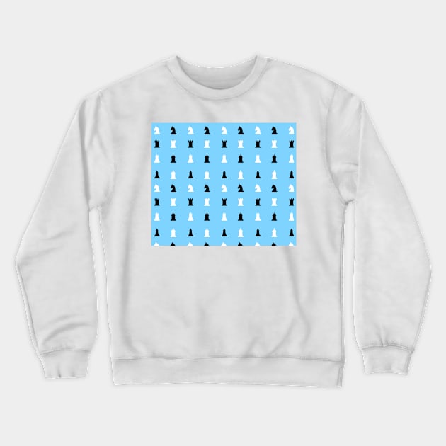 Blue Chess Pattern Crewneck Sweatshirt by timegraf